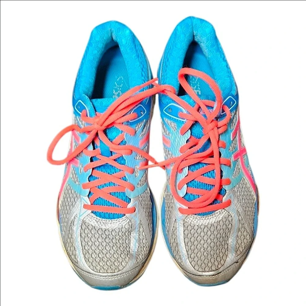 ASICS Gel-Cumulus 17 Womens Running Shoes Sneakers Blue Pink Silver 8.5 T5D8N